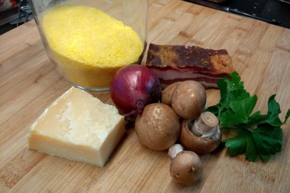 Zutaten_Polenta mit Pilzen und Speck